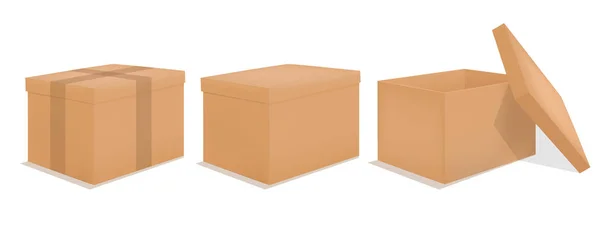 Caja de cartón maqueta — Vector de stock