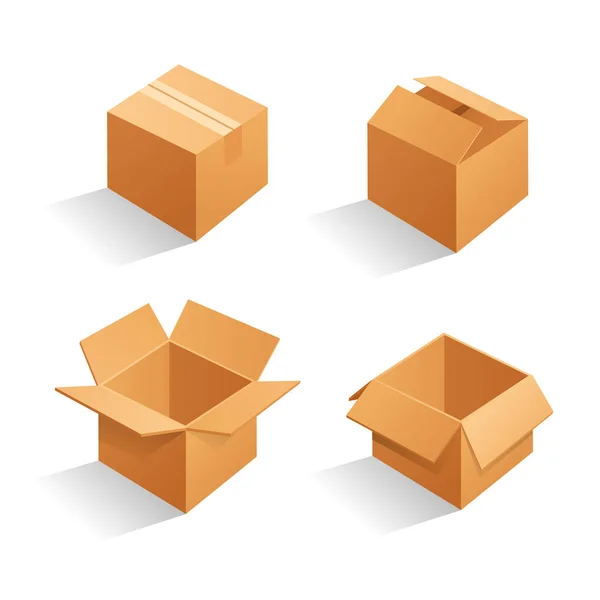 Картонный макет коробки — стоковый вектор
