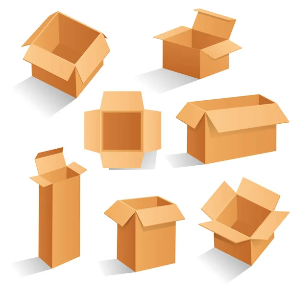 Набір макетів картонної коробки — стоковий вектор
