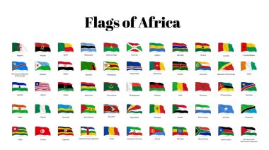 Dünyanın dört bir yanından gelen tüm ulusal bayraklar. 