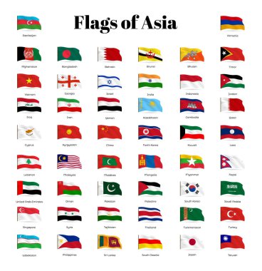 Dünyanın dört bir yanından gelen tüm ulusal bayraklar. 