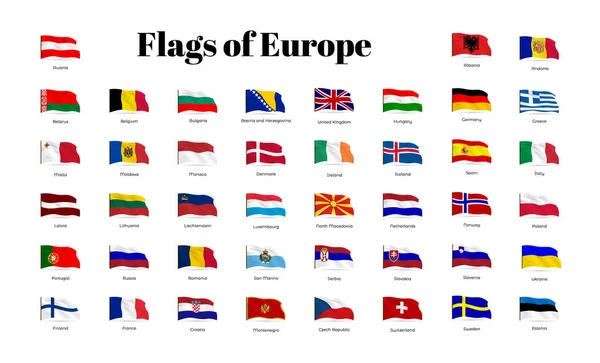 Alle nationale vlaggen van over de hele wereld. — Stockvector