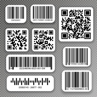 Qr kodları ve barkod etiketleri.