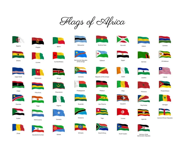 아프리카 나라들의 국기. — 스톡 벡터