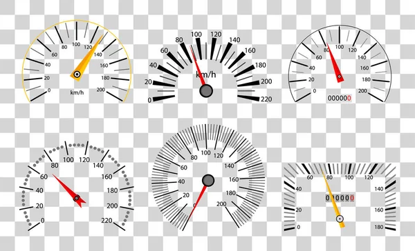 Balanças de velocímetro e tacômetro . —  Vetores de Stock