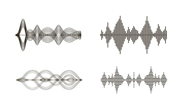Чёрные звуковые волны — стоковый вектор