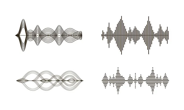 Black sound waves — Stock Vector