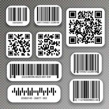 Qr kodları ve barkod etiketleri.