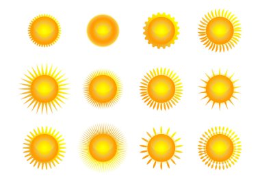 Güneşler vektör kümesi