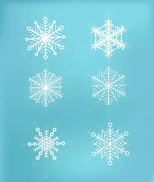 Aranyos hópelyhek gyűjtemény vektor illusztráció — Stock Vector
