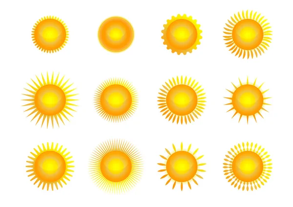 Vektor Reihe von Sonnen — Stockvektor