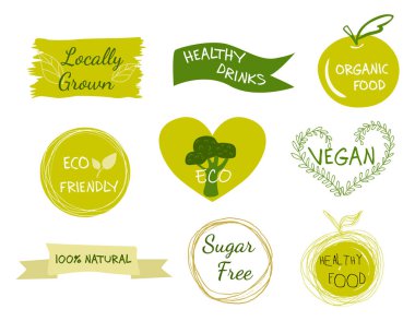 Vektör eco, organik, biyo logoları veya işaretleri.