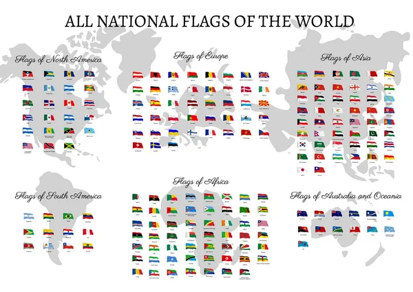 Todas las banderas nacionales del mundo . — Vector de stock