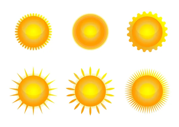 Sun icon set — Stock Vector