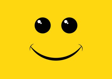 Sarı zemin üzerinde Dünya Gülme Günü yazan gülümseme simgesi logosu. 