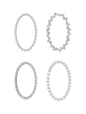 Vintage daire çerçeve kümesi