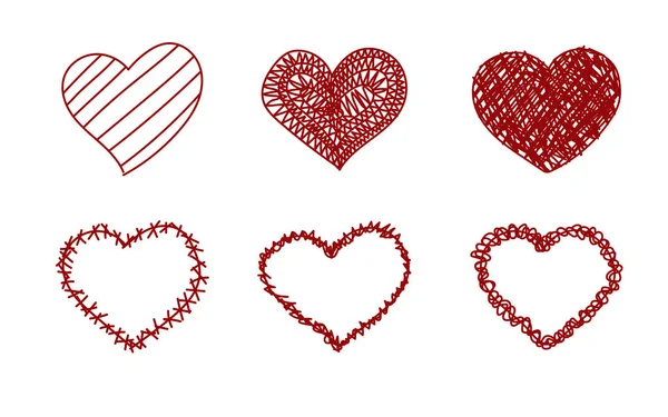 Heart hand drawn icons set — ストックベクタ