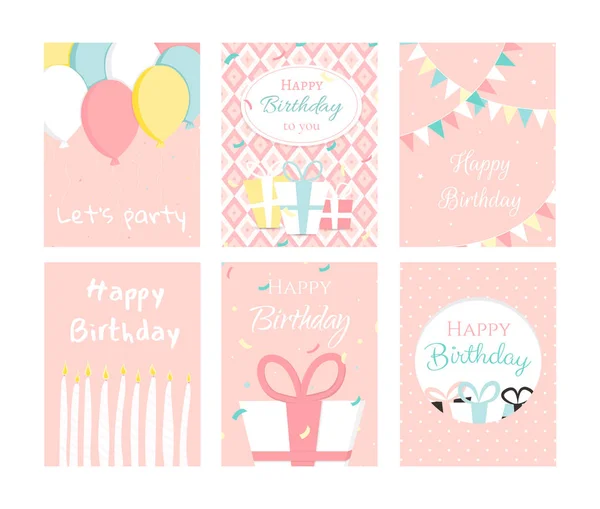 Cartes de voeux d'anniversaire — Image vectorielle