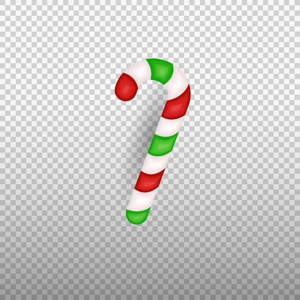 Dulces de Navidad. Bastón de caramelo de Navidad realista . — Vector de stock