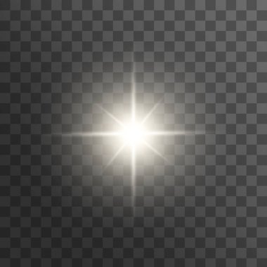 Işık efekti parlıyor. Parlak Yıldız.