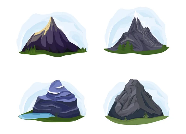 Nature mountains set — Stock Vector