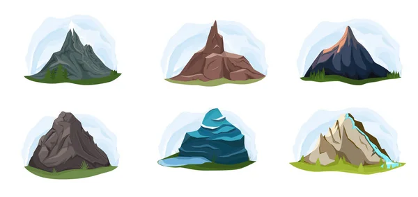 Different shapes of mountains set — 스톡 벡터