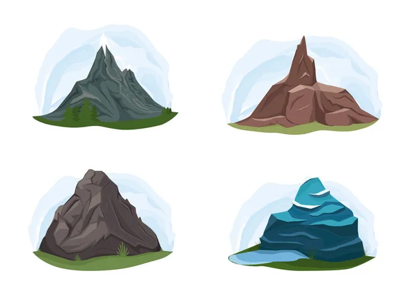 Diferentes formas de montañas . — Vector de stock