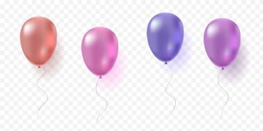 Renkli gerçekçi helyum balonları 
