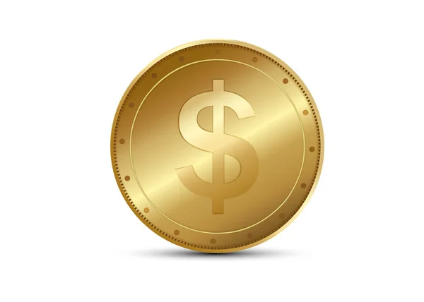 Ρεαλιστικό χρυσό νόμισμα. — Διανυσματικό Αρχείο
