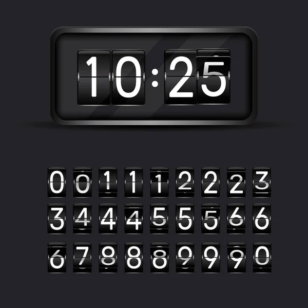 Flip clock numbers. — Stock Vector