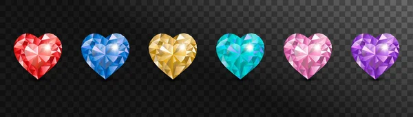 Золоті блискучі діаманти з різними розрізами . — стоковий вектор