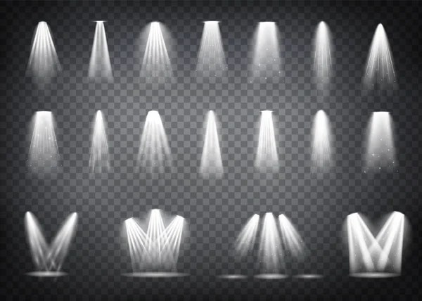 一组白色聚光灯 — 图库矢量图片
