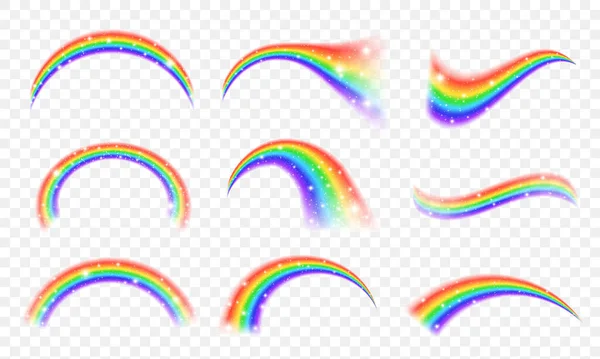 Colorido arco iris multicolor realista . — Archivo Imágenes Vectoriales