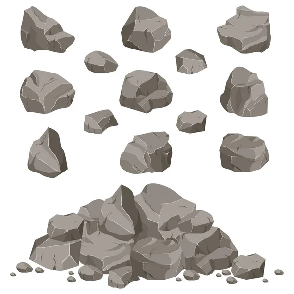 Pierre de roche ensemble bande dessinée . — Image vectorielle