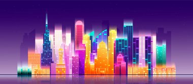 Karanlık bir arkaplanda şehir manzarası 