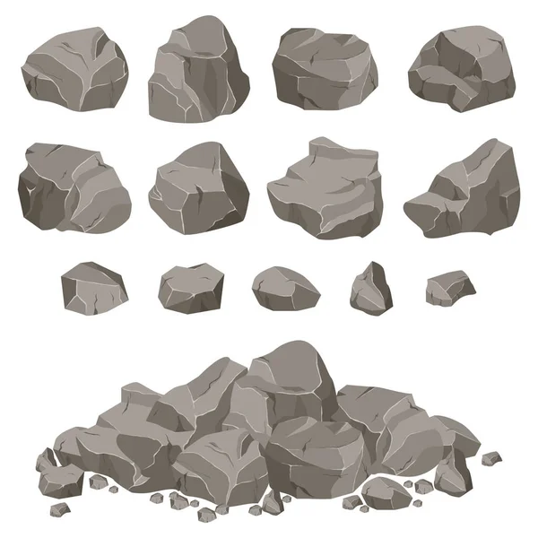 Piedra de roca conjunto de dibujos animados . — Archivo Imágenes Vectoriales