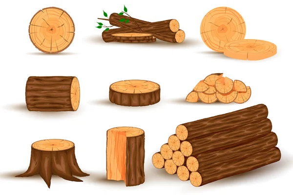 Wood material and manufactured products. — 图库矢量图片