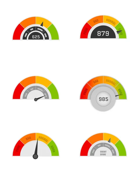 Business credit score vector speedometers. — Stock Vector