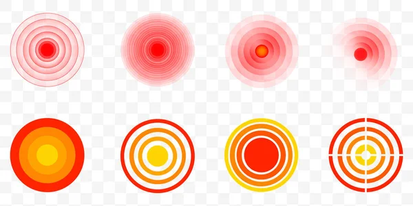 Acı kırmızı çember veya yerelleştirme işareti.