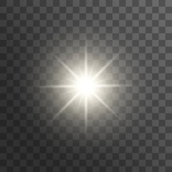 Белый солнечный луч свечение абстрактный световой эффект — стоковый вектор