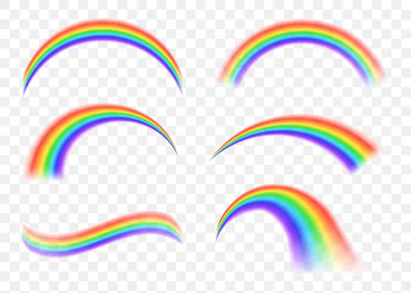 明るい虹のスペクトル現実的な透明 — ストックベクタ