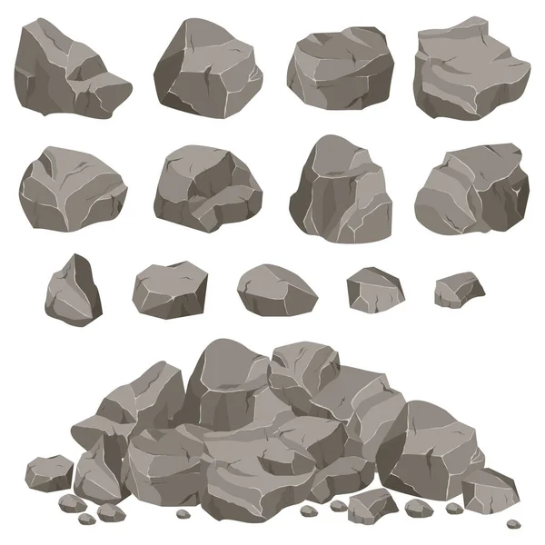 Piedra de roca conjunto de dibujos animados . — Vector de stock