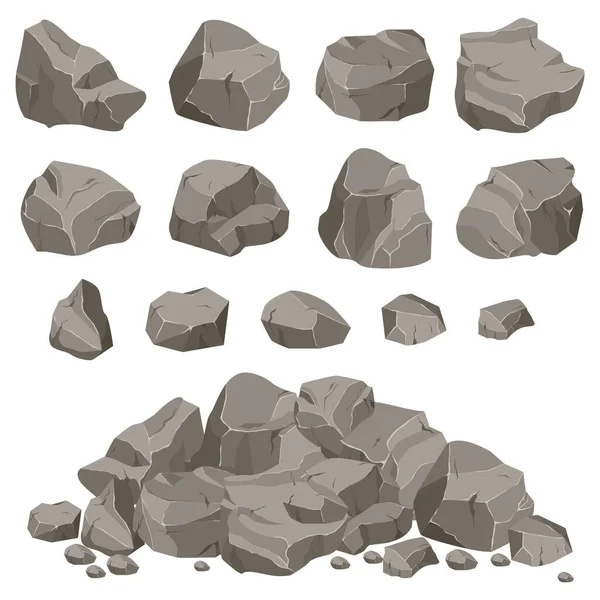 Piedra de roca conjunto de dibujos animados . — Archivo Imágenes Vectoriales