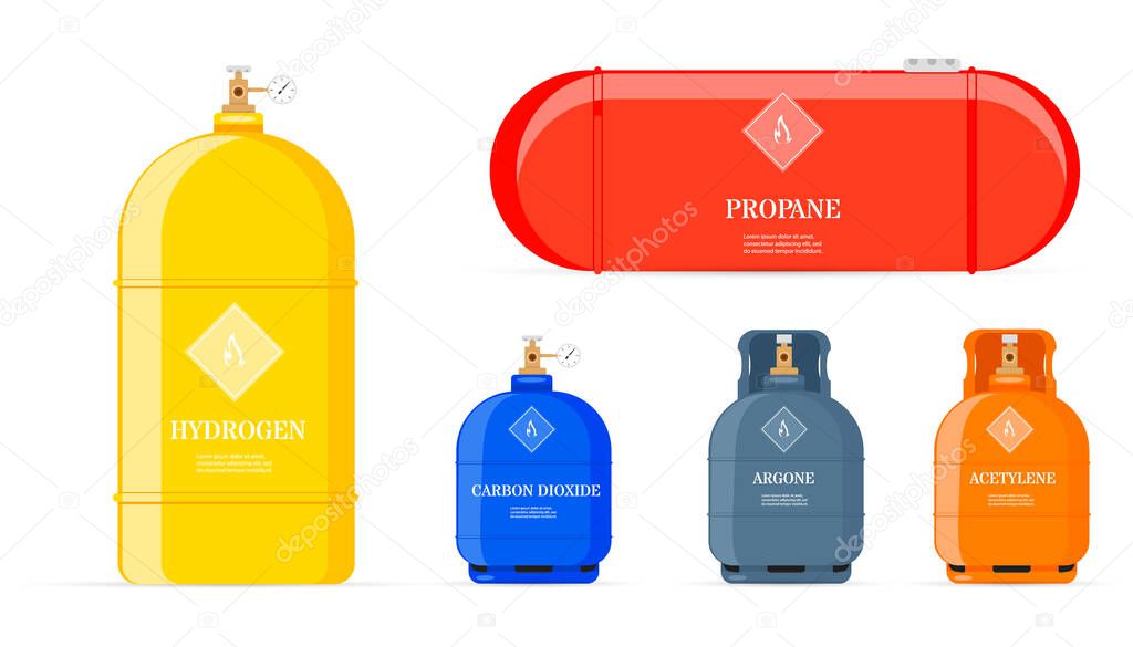 Gas cylinders set