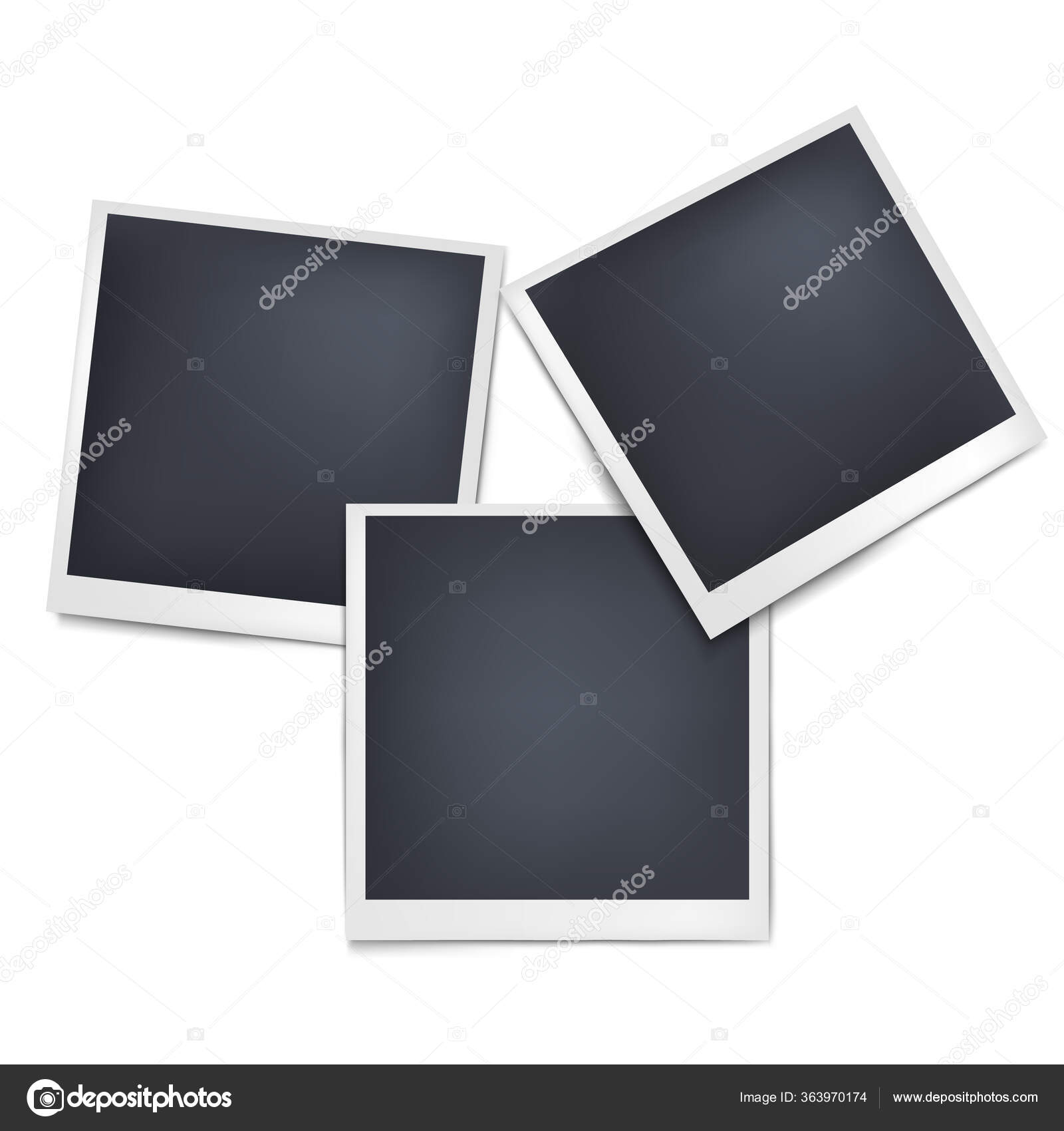 Photo Album With Black Pages And Empty Photo Frames With Sticky Tape Open  Square Scrapbooking Album Set Of Square And Horizontal Photo Cards With  Corners Vector Realistic Mockup Eps10 Stock Illustration 