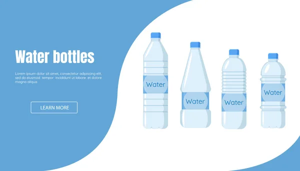 Bannière de bouteille d'eau — Image vectorielle