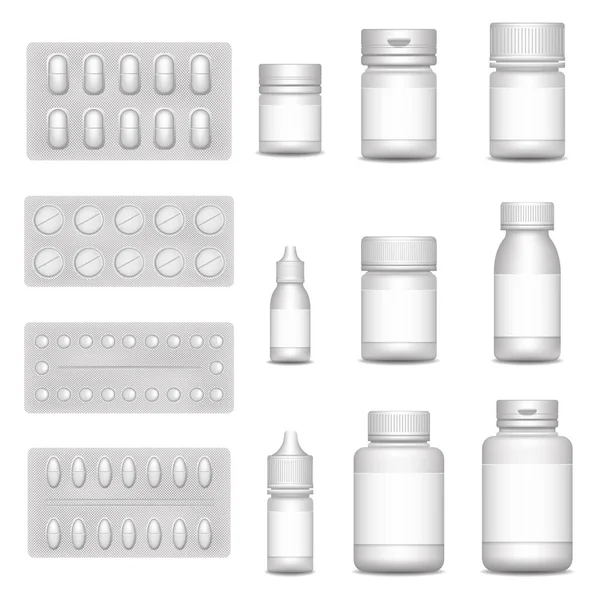 Sammlung von Arzneimittelverpackungen — Stockvektor
