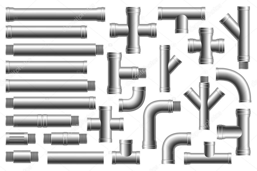 Stainless steel, metallic pipes
