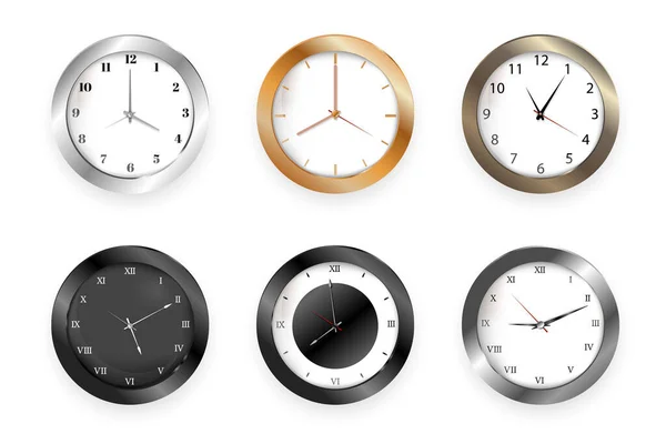 Набор реалистичных часов — стоковый вектор