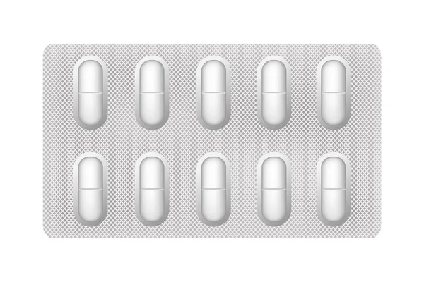 Medizinische Tabletten in verschiedenen Formen. — Stockvektor